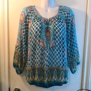 Olive Hill Women’s Floral Peasant Top